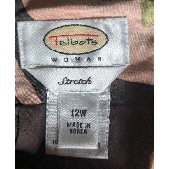 Talbots Woman 12W Floral Print Silk Blend Stretch A-Line Skirt - Plus Size - Picture 3 of 6